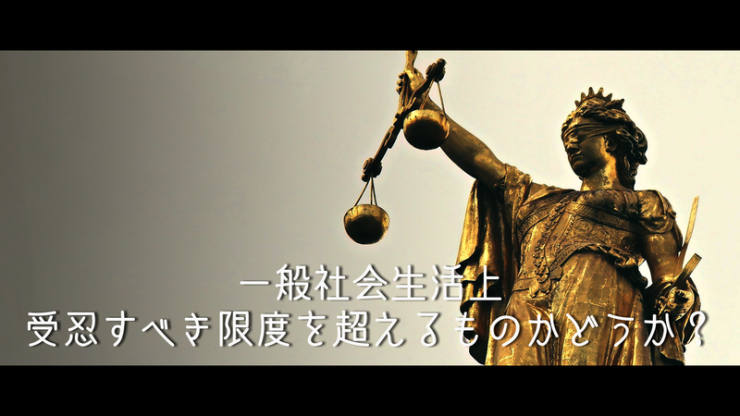 一般社会生活上受忍すべき限度を超えるものかどうか?それは、受忍限度論で決まる画像