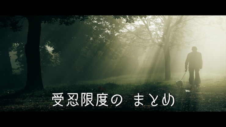 受忍限度をまとめたくて散歩している画像